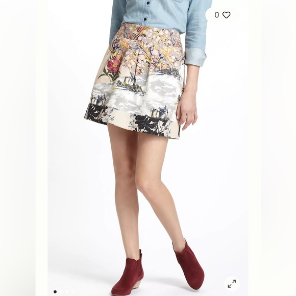 Anthropologie Leifnotes Flora Fortress Skirt size 0 - Picture 2 of 9